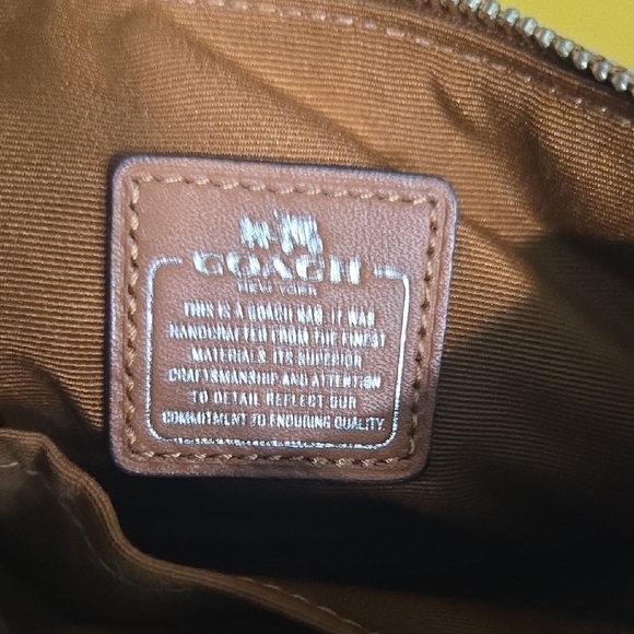 Coach Brown Leather Wristlet with Sherpa Shearling Trim - Picture 5 of 14